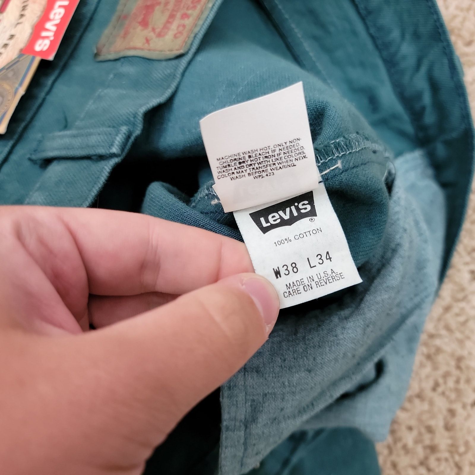 Levi's Deadstock NOS Vintage 90’s Levis 550 Jeans Teal Denim 38x34 Size US 38 / EU 54 - 6 Thumbnail