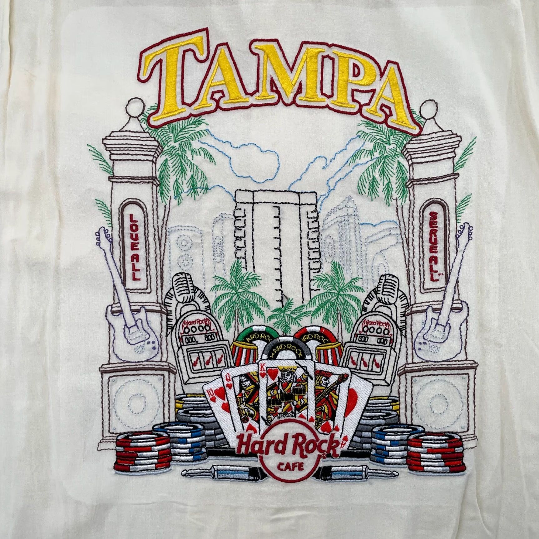 Hard Rock Cafe VINTAGE Hard Rock Cafe Shirt Adult Medium Ivory Tampa Florida Embroidered Casino Men Size US M / EU 48-50 / 2 - 3 Thumbnail