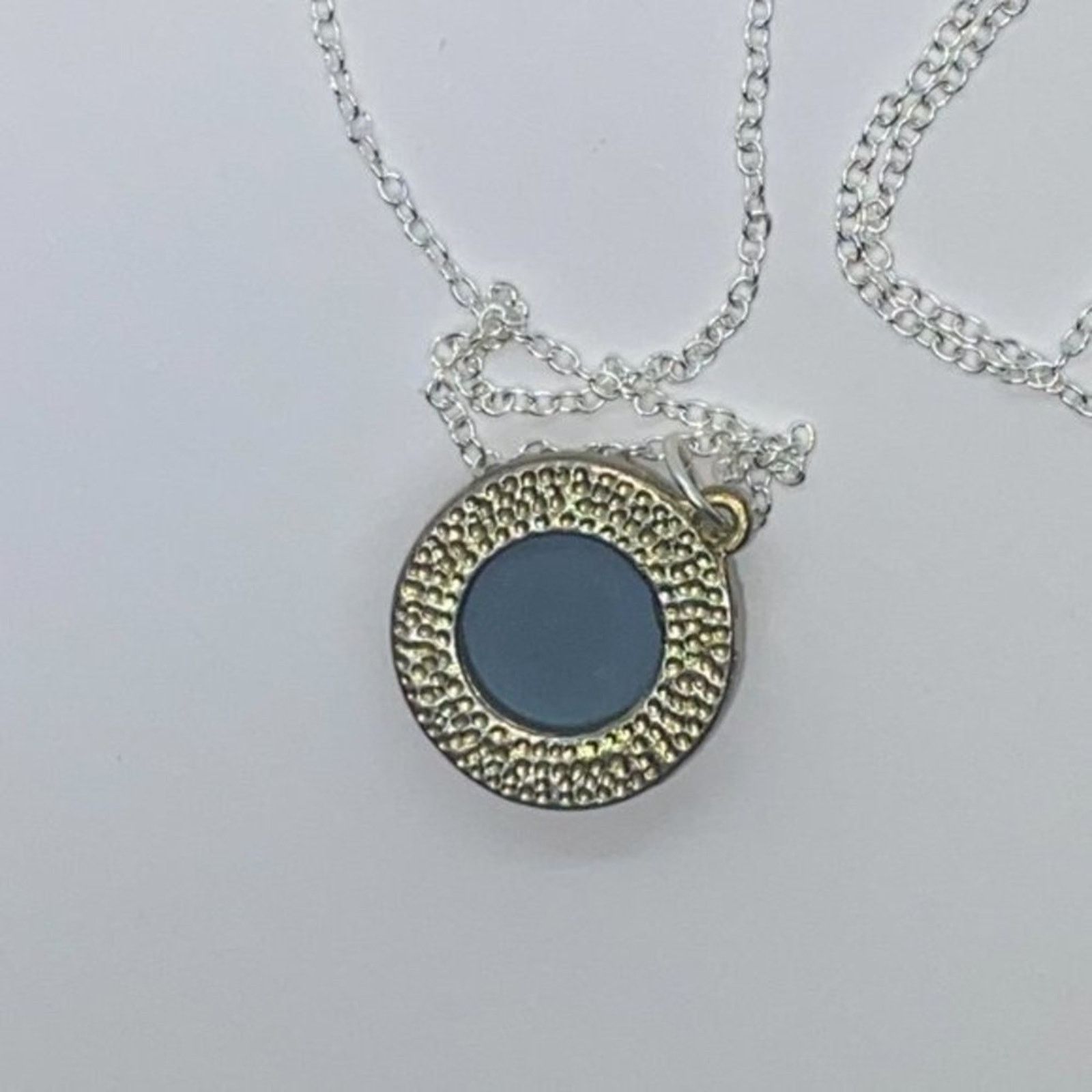 Handmade Silver-Tone Clear Textured Rhinestone Necklace Size ONE SIZE - 6 Thumbnail