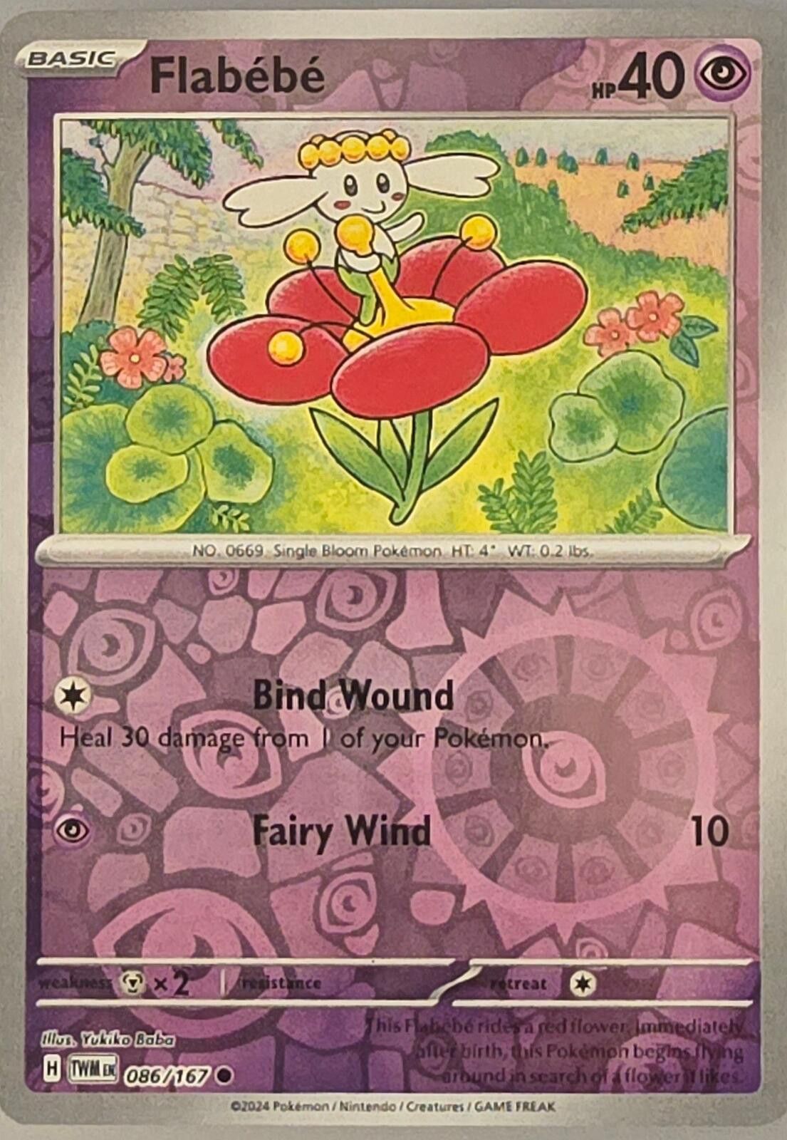 Pokemon Flabébé Pokémon card from Twilight Masquerade Size ONE SIZE - 1 Thumbnail