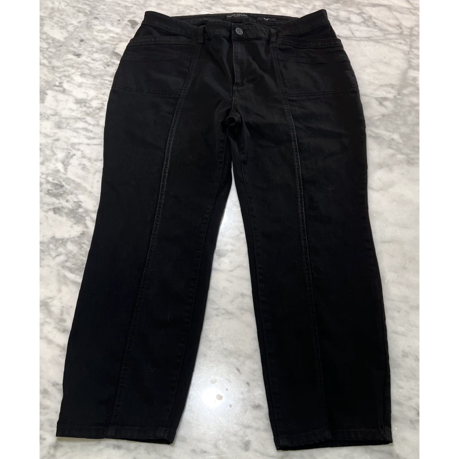 Vintage Susan Graver Jeans Women's 18WP Black Pull-On Slim Skinny Plus Size Womens Size 40" / US 18 - 2 Thumbnail
