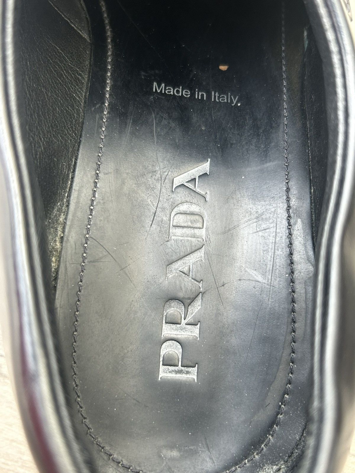 Prada Prada Men's Monolith Brushed Leather Loafers Size US 8.5 / EU 41-42 - 13 Thumbnail
