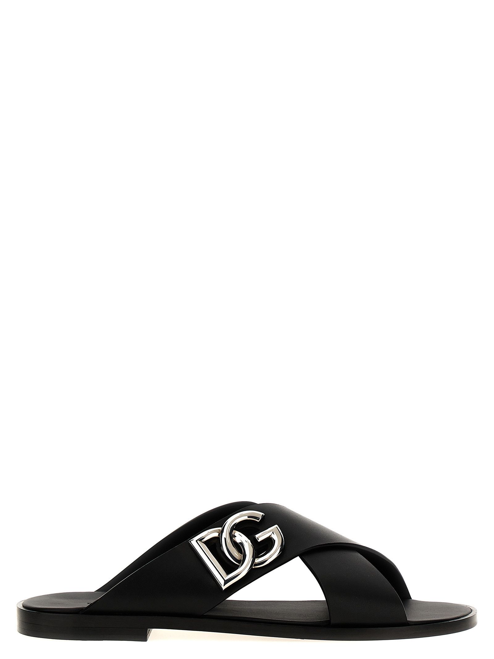 Dolce & Gabbana Logo leather sandals Size US 7 / EU 40 - 1 Thumbnail