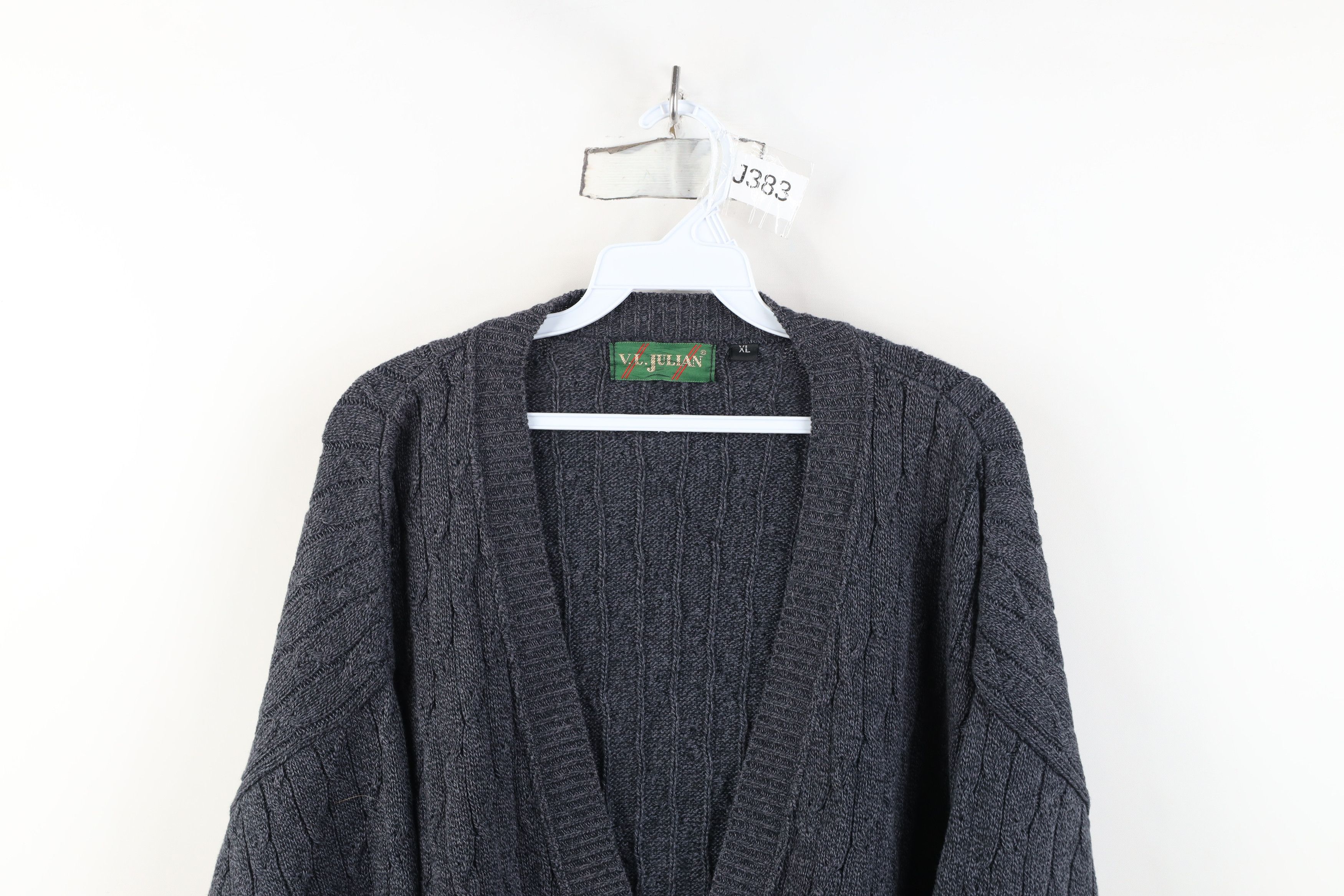 Vintage Vintage 90s Streetewar Cable Knit Cardigan Sweater Blue USA Size US XL / EU 56 / 4 - 2 Thumbnail