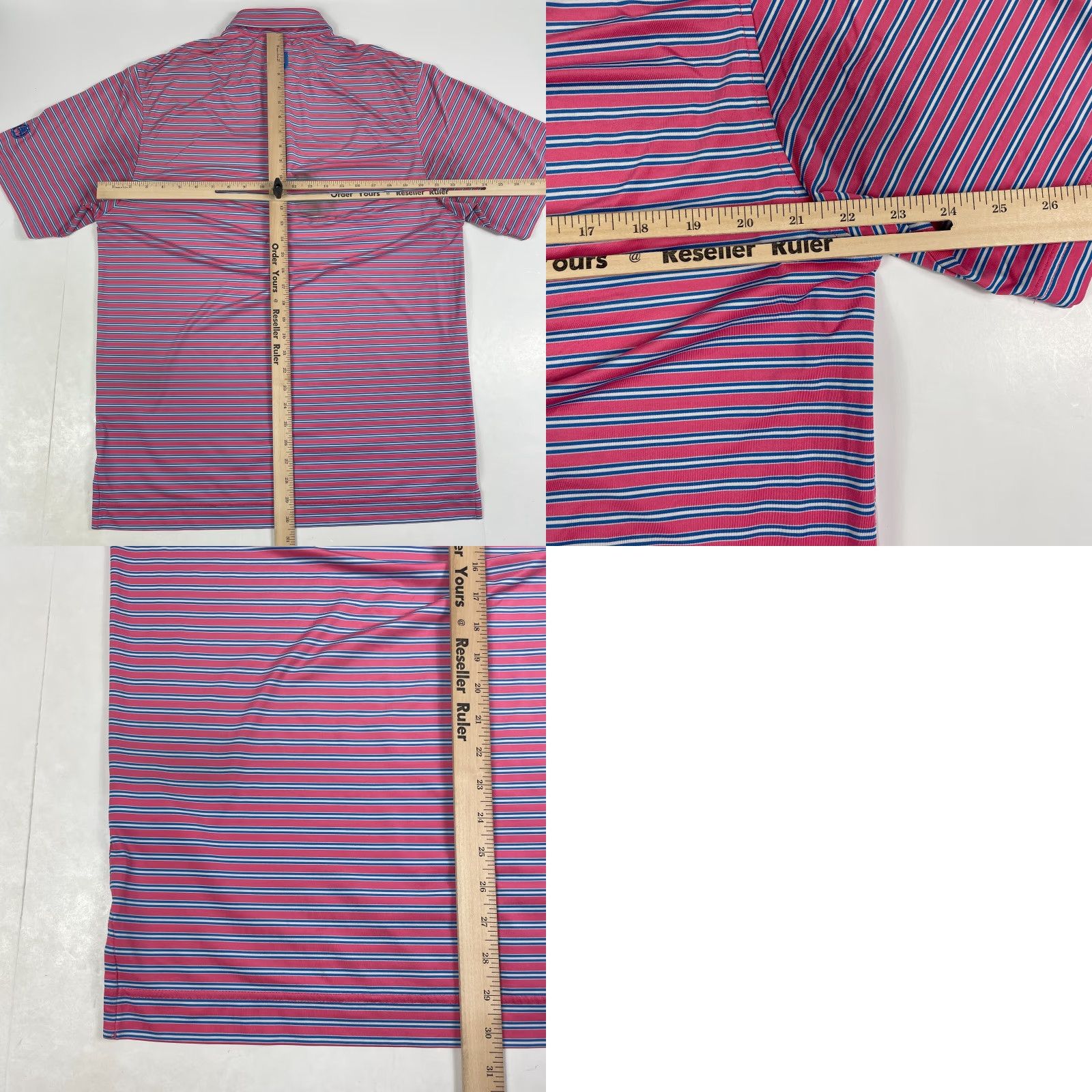 Footjoy FootJoy Polo Shirt Mens Medium Pink Golf Short Sleeve Collared Stretch Striped Size US M / EU 48-50 / 2 - 9 Thumbnail