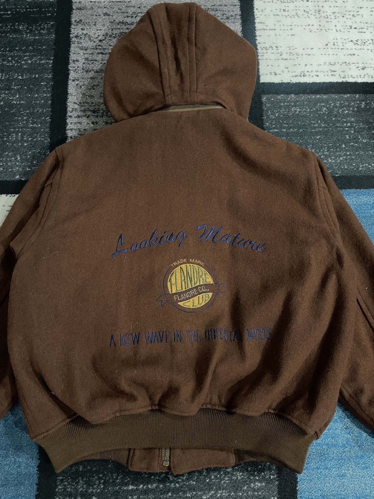 Japanese Brand × Vintage Vintage Flandre Club Hoodie Wool Jacket Size US L / EU 52-54 / 3 - 11 Thumbnail