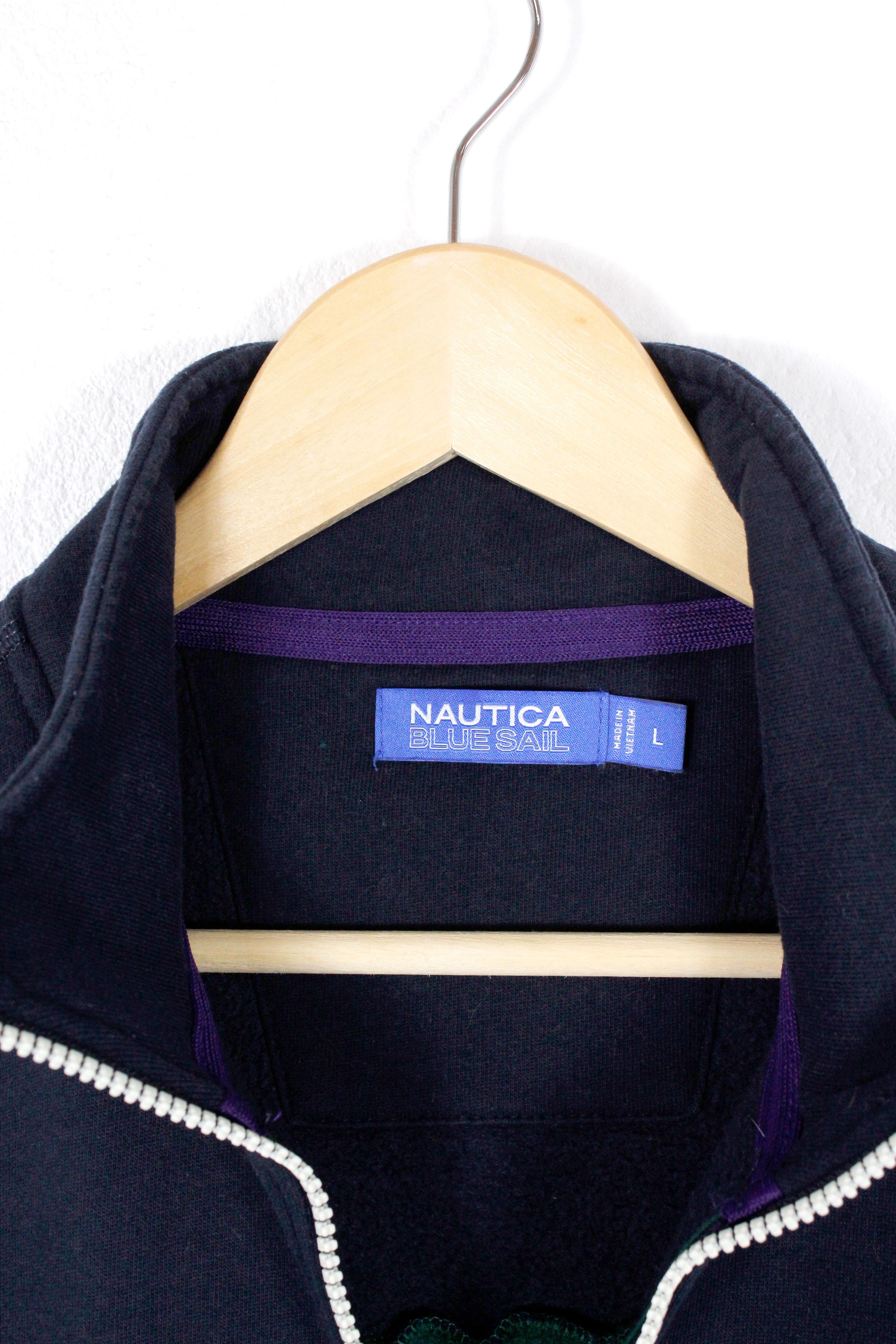 Nautica × Vintage Nautica Blue Sail Logo Pullover Zip Sweat Y2K Sport Size US L / EU 52-54 / 3 - 5 Thumbnail