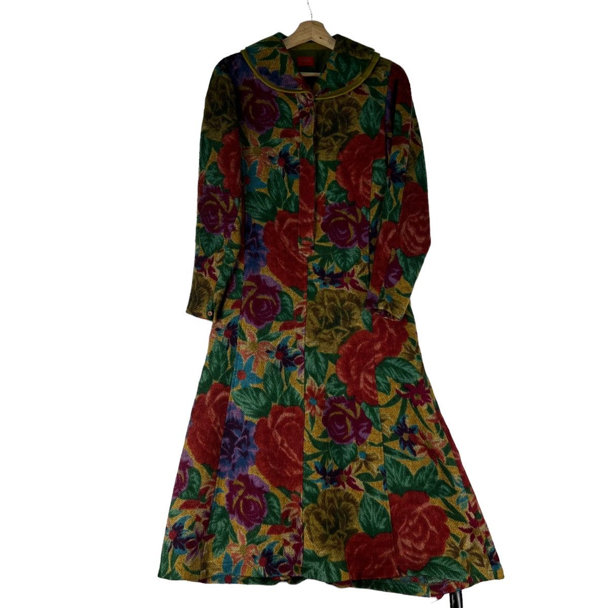 Kenzo 🔥VINTAGE KENZO LONG JACKET WOOL FULL PRINT FLOWER DESIGN Size M / US 6-8 / IT 42-44 - 1 Thumbnail