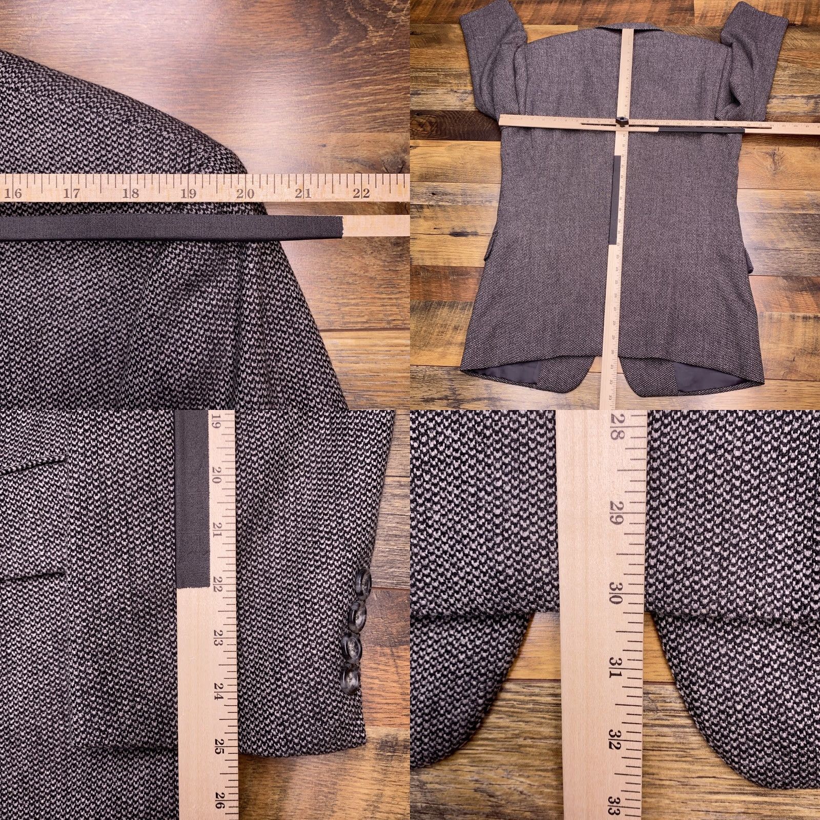 Vintage Hickey Freeman Blazer 42R Gray Wool Boardroom Sport Coat Jacket Size 42R - 9 Thumbnail