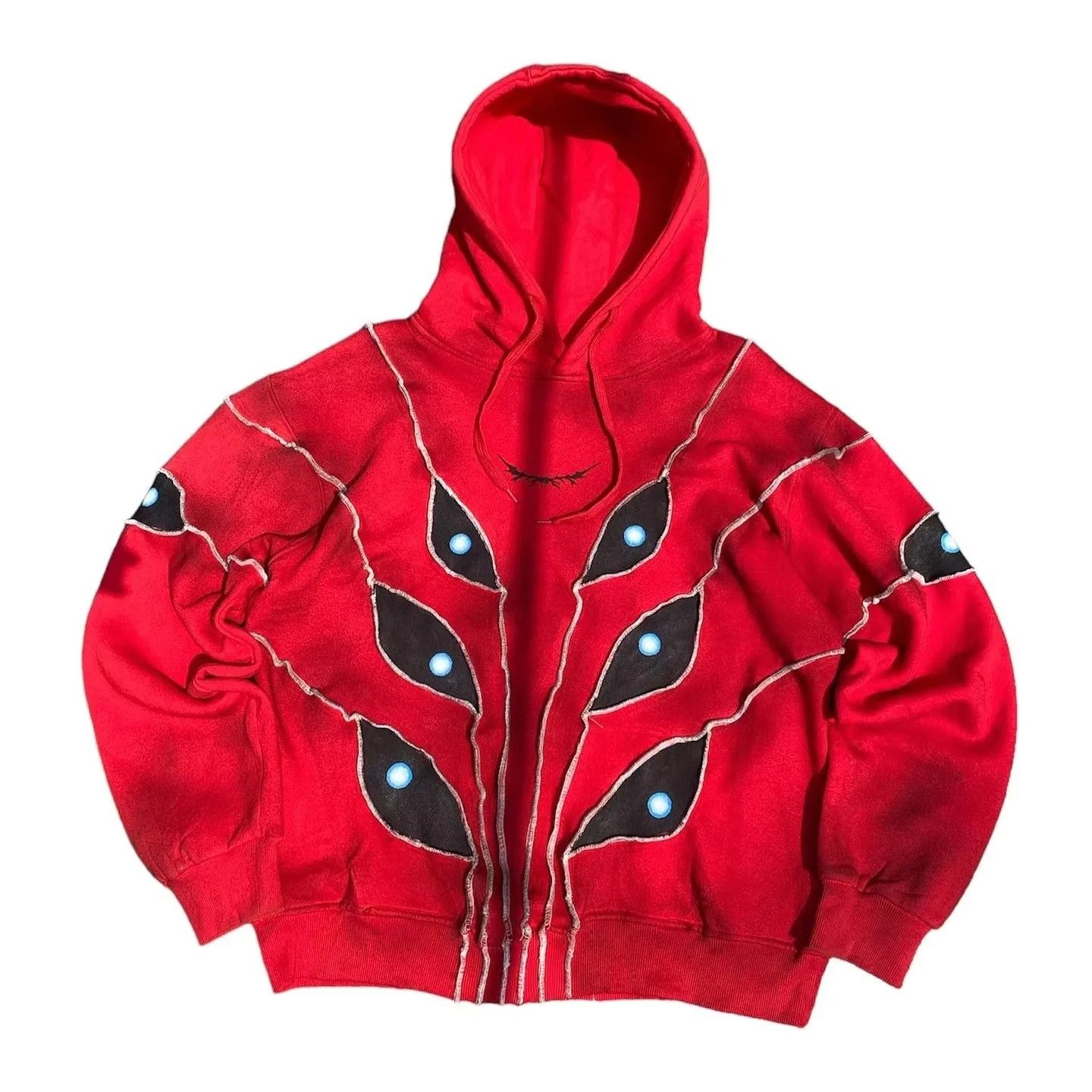 eye pattern Red hoodie