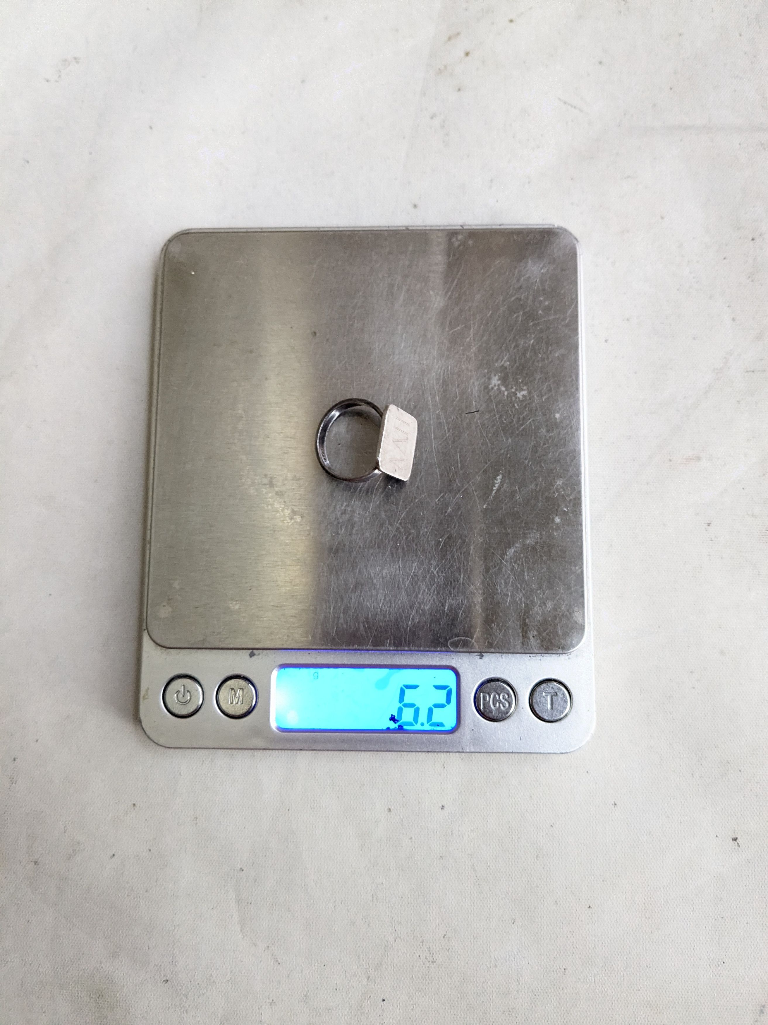 Jewelry Vintage Sterling Silver Signet Ring Rectangle Engraved 6.25 Size ONE SIZE - 13 Thumbnail