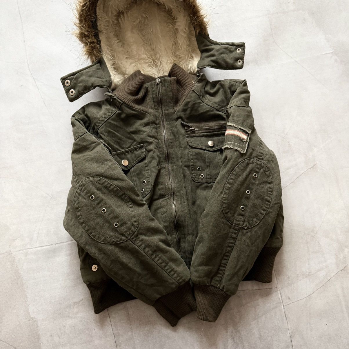 Hysteric Glamour × Undercover Military Crop Bomber Jacket Fur LGB If Six Was Nine Vibe Size M / US 6-8 / IT 42-44 - 7 Thumbnail