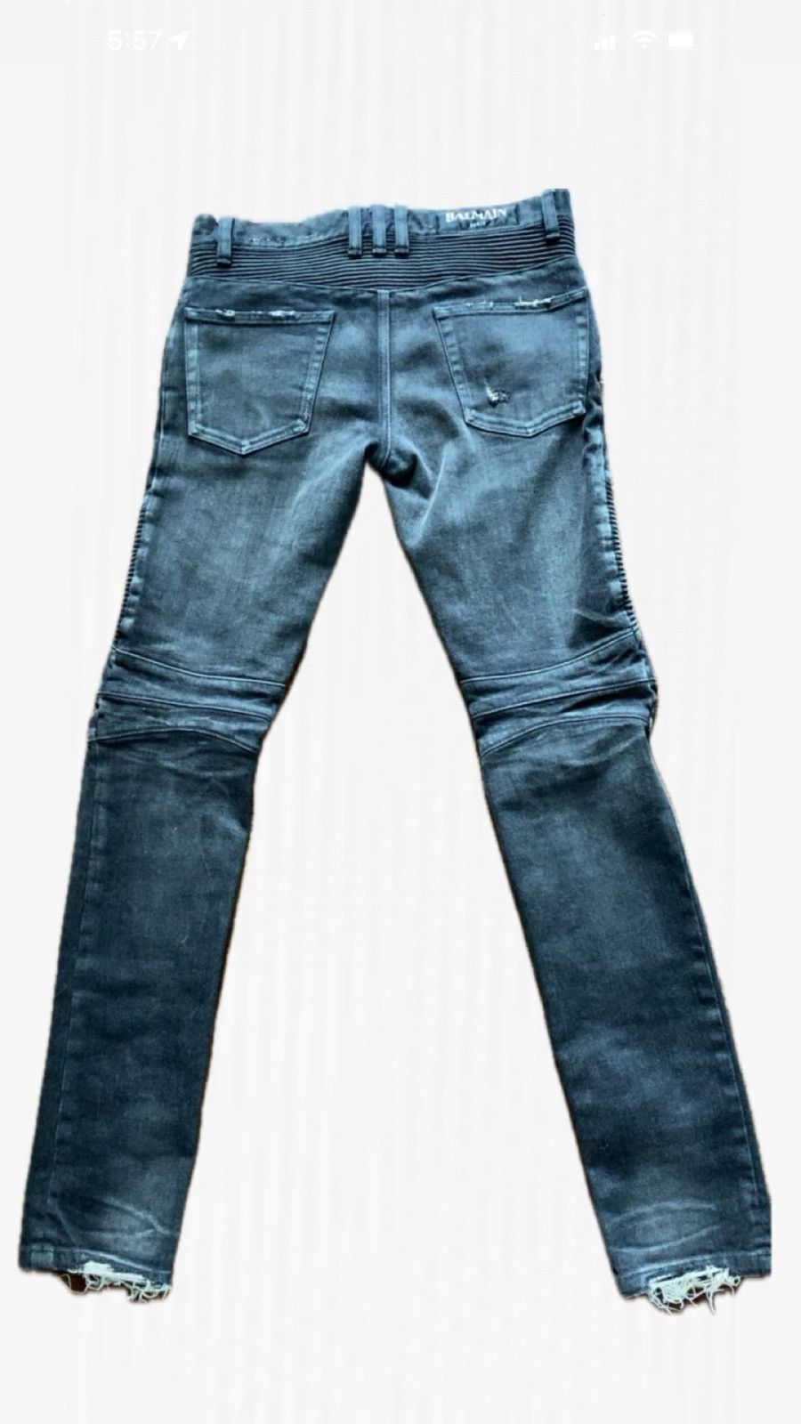 Balmain Distressed Balmain Biker Jeans SS/12 by Christopher Decarnin Size US 28 / EU 44 - 2 Thumbnail