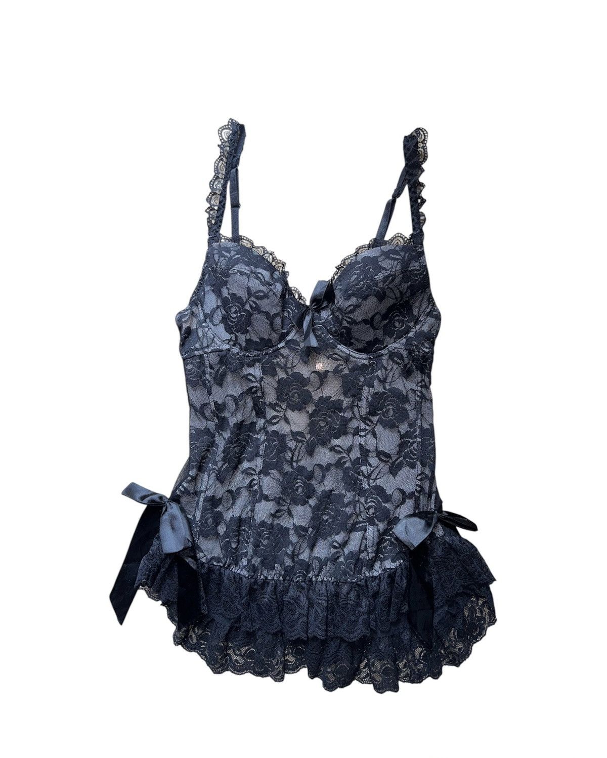 Vivienne Westwood Vintage gray rose lace garters bustiers corset 🥀 Size S / US 4 / IT 40 - 2 Thumbnail