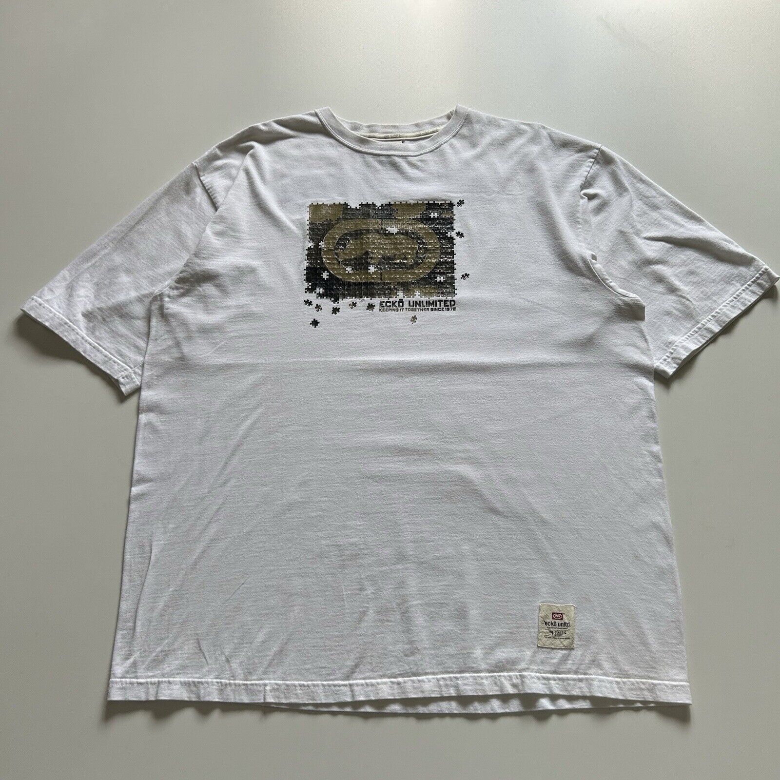 Ecko Unltd. × Vintage Vintage Y2K Ecko Unlimited Puzzle T Shirt XL White Rare Size US XL / EU 56 / 4 - 1 Thumbnail