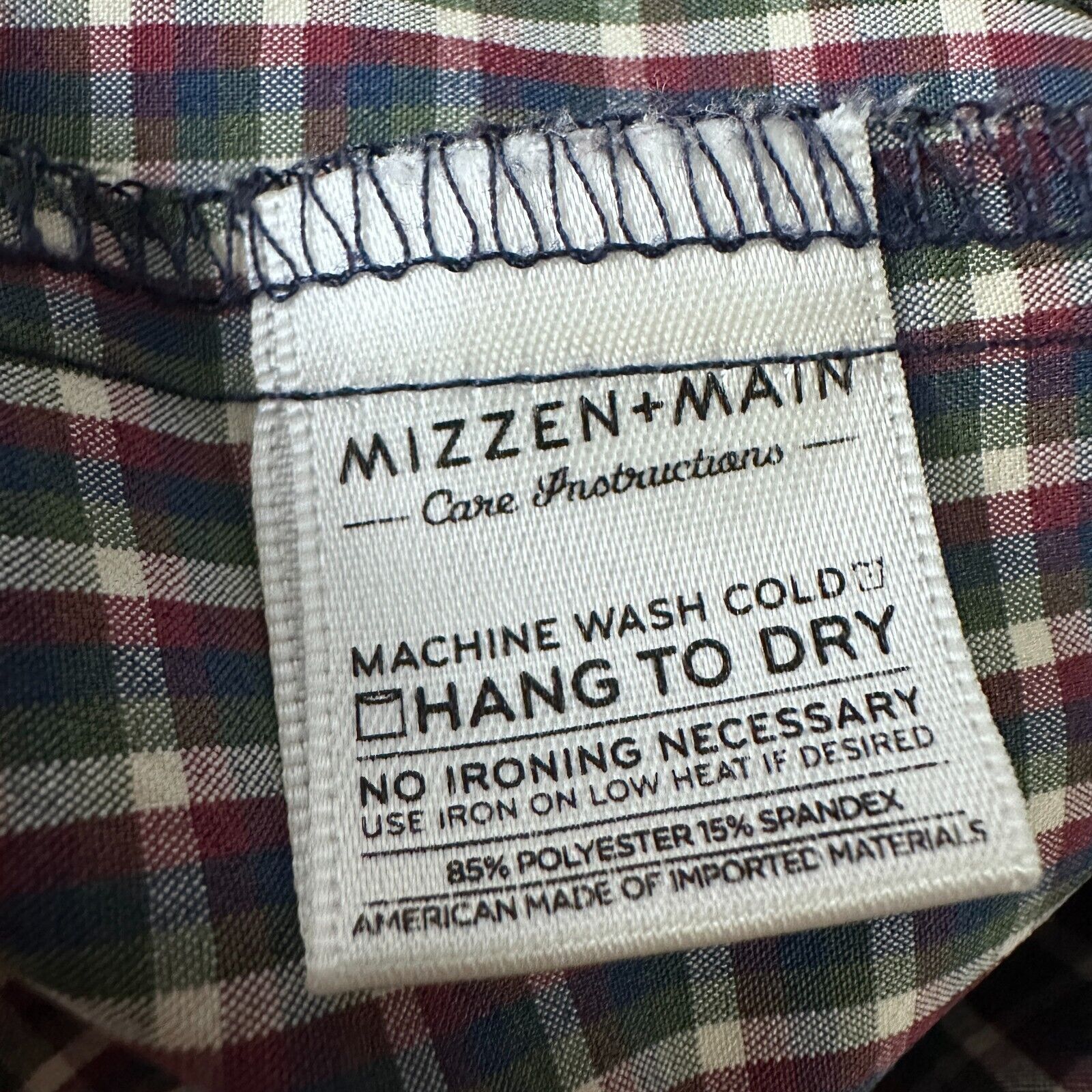 Mizzen+Main Mizzen + Main Shirt Men’s Medium Red Blue Green Check Size US M / EU 48-50 / 2 - 7 Thumbnail