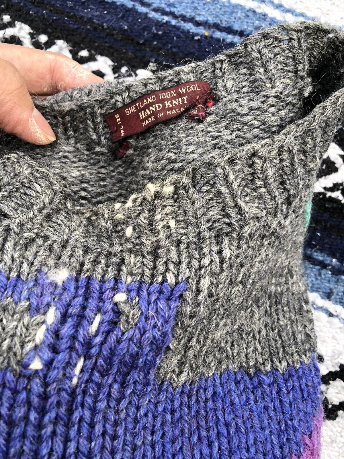 Handmade × Vintage Vintage thunderbird aztec Shetland Wool Shawl Sweater Size US S / EU 44-46 / 1 - 7 Thumbnail