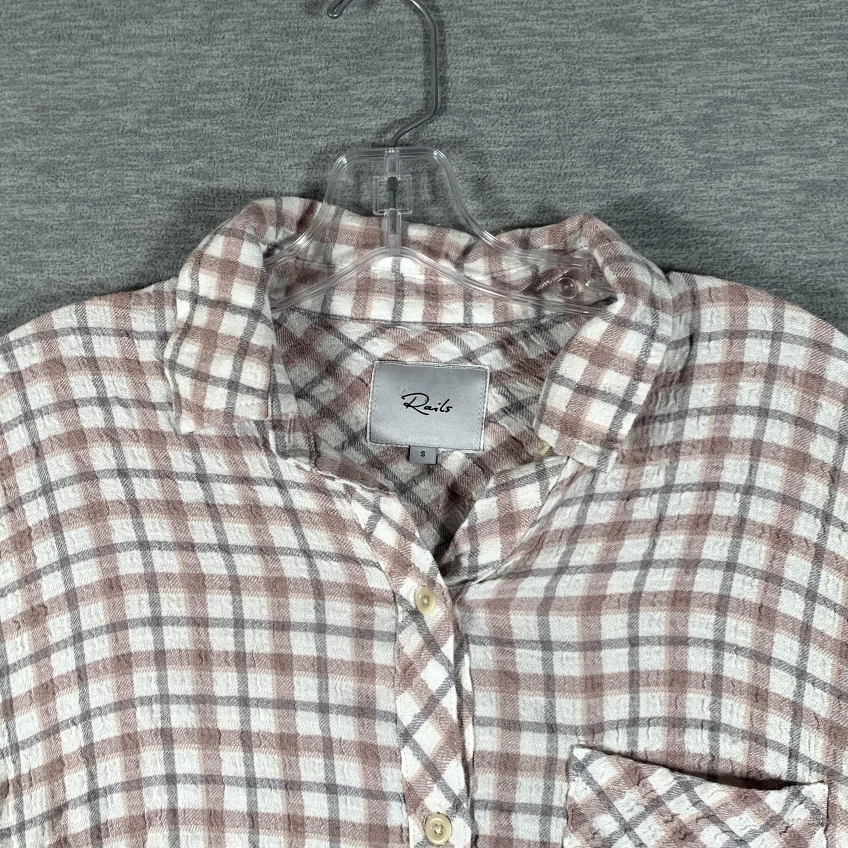 Rails Rails Shirt Womens Small Pink Plaid Button Front Long Sleeve Lightweight Top Size S / US 4 / IT 40 - 5 Thumbnail