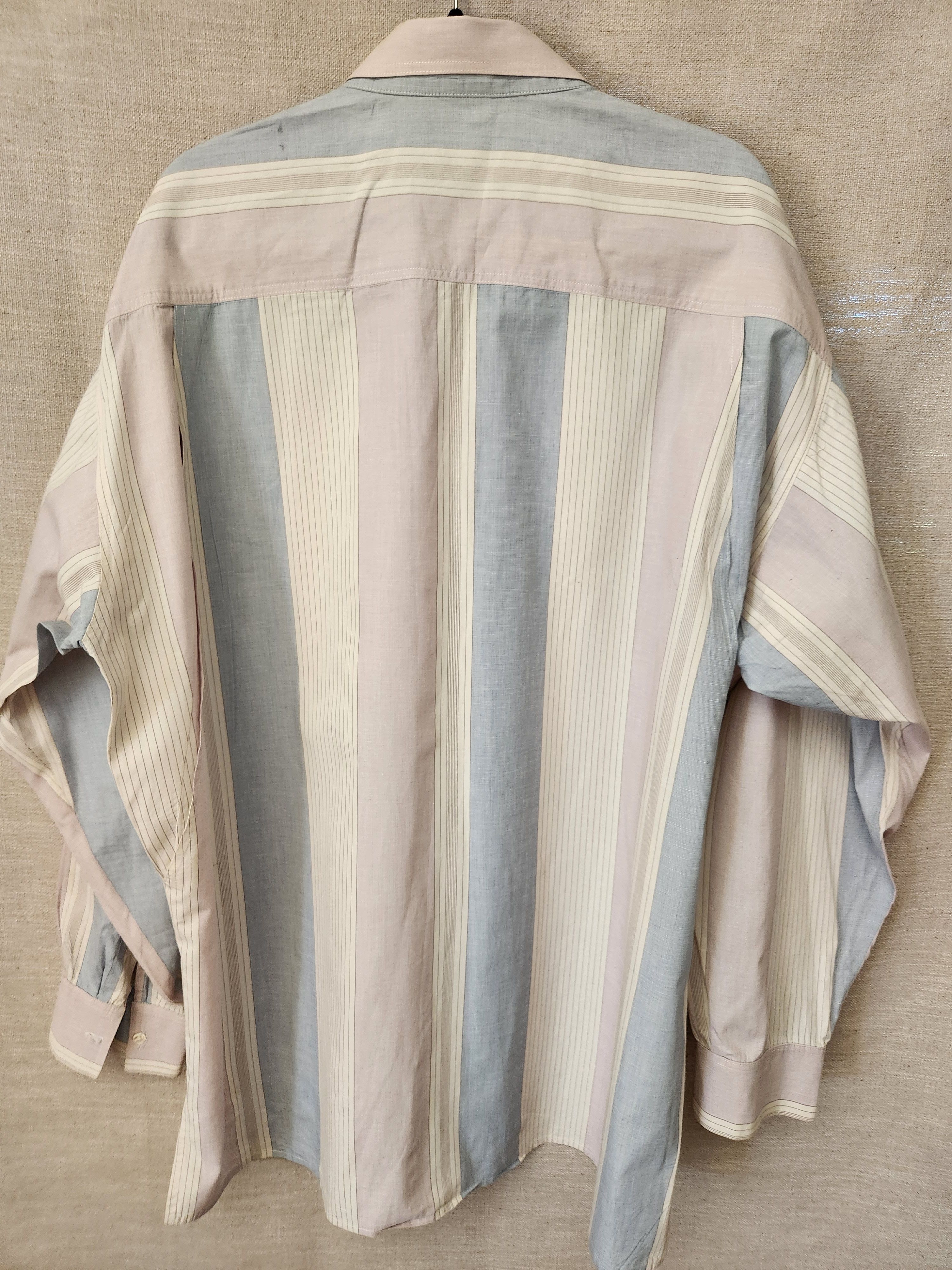 Vintage Vintage Everett Hall Long Sleeve Striped Dress Shirt Size US XL / EU 56 / 4 - 2 Thumbnail