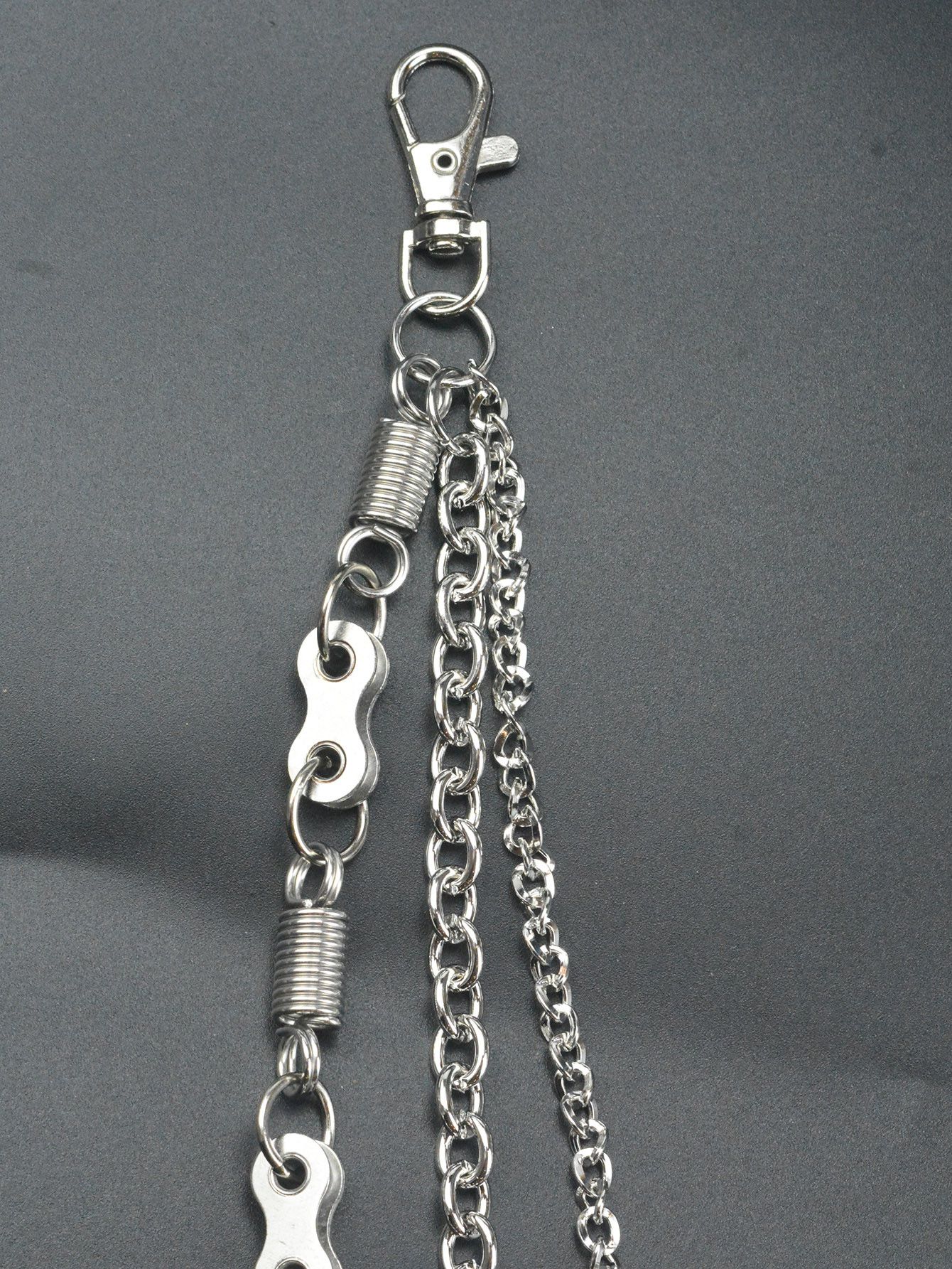 Japanese Brand × Jewelry Triple-Layer Spring Link Biker Pants Chain Hip Pop Style Size ONE SIZE - 4 Thumbnail