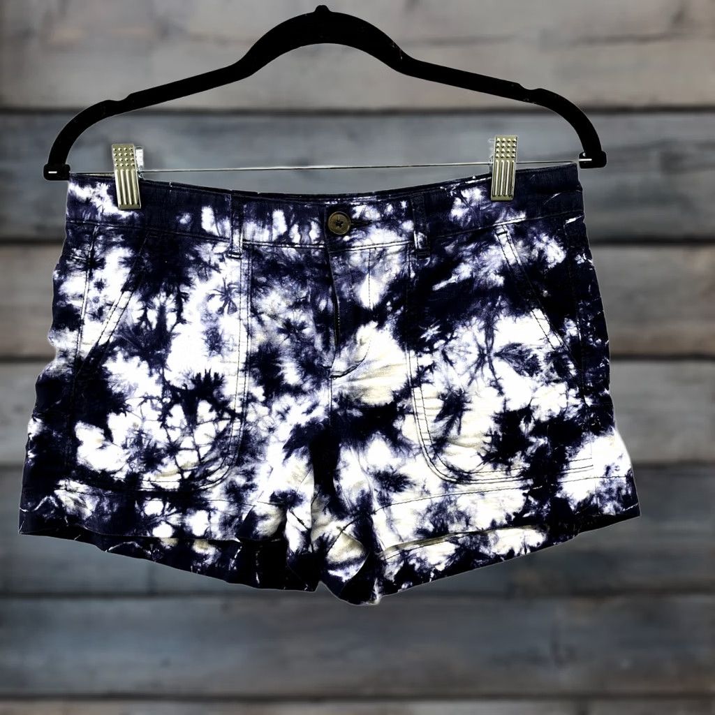Gap GAP Tie Dye Summer Shorts Womens Size 00 Blue Lightweight Low Rise Size 24" / US 00 / IT 34 - 1 Thumbnail