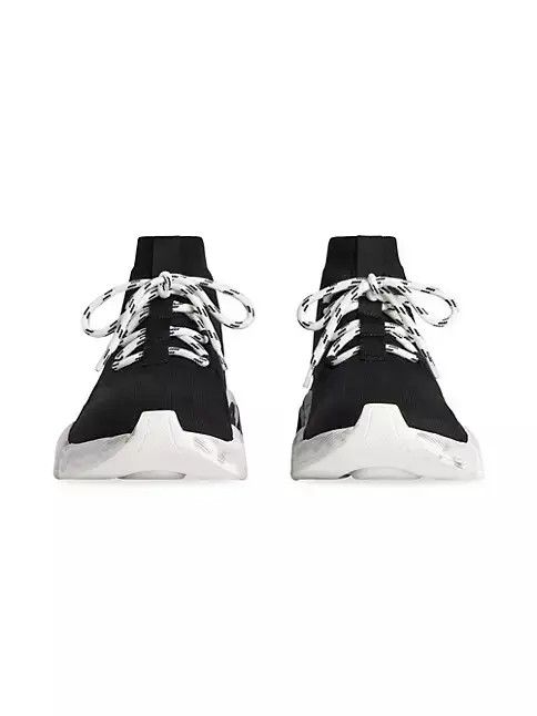 Balenciaga o1w1db10625 Speed 2.0 Lace-Up Graffiti Knit Sneakers Size US 6 / EU 39 - 4 Thumbnail