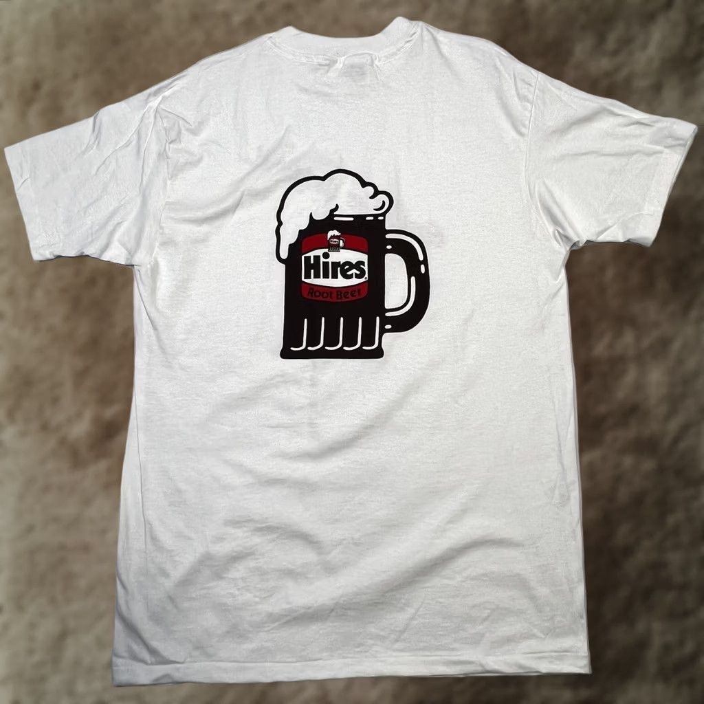Roots VINTAGE Hires Root Beer T Shirt Mens XL Graphic Print Self Stitch 80s 90s Hanes Beefy-T White Cotton Crew Neck Short Sleeve Size US XL / EU 56 / 4 - 1 Thumbnail