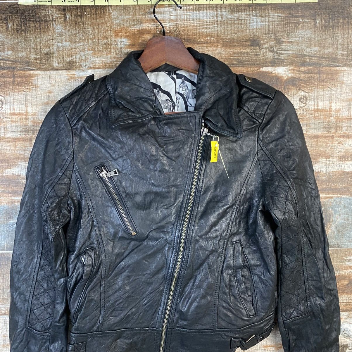 Genuine Leather DL Japan bikers vintage Black Leather Jacket #C1139 Size XS / US 0-2 / IT 36-38 - 2 Thumbnail