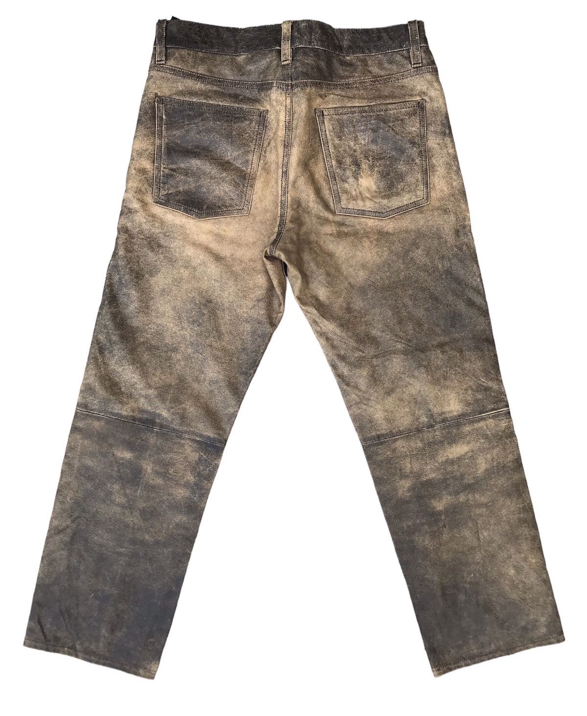 Genuine Leather DUAL ( JAPAN ) FADED COWHIDES LEATHER JEANS Size US 31 - 2 Thumbnail