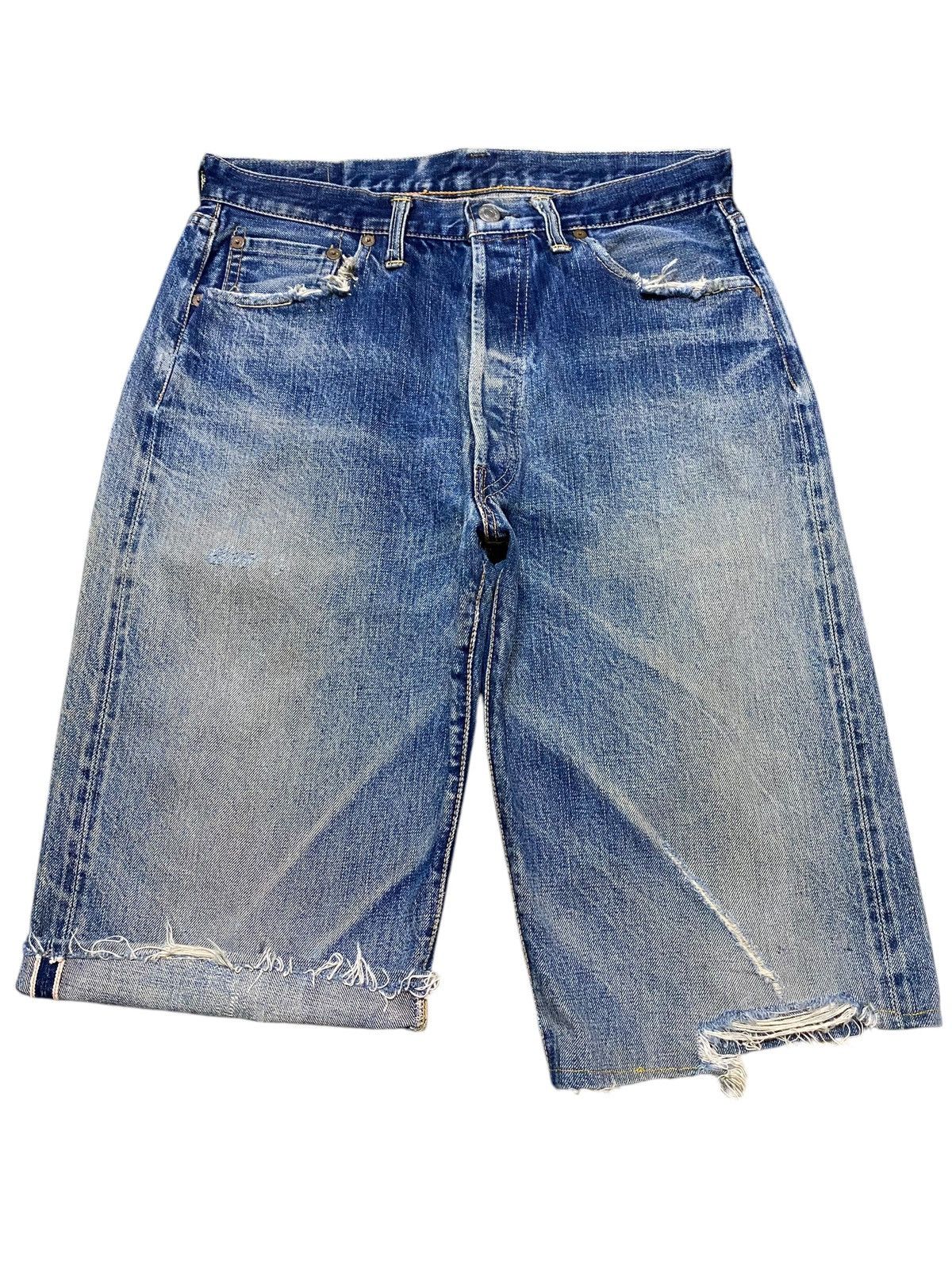 The Silver Stone Vintage Silver Stone Selvedge MudWash Distressed Short Jeans Size US 31 - 1 Thumbnail