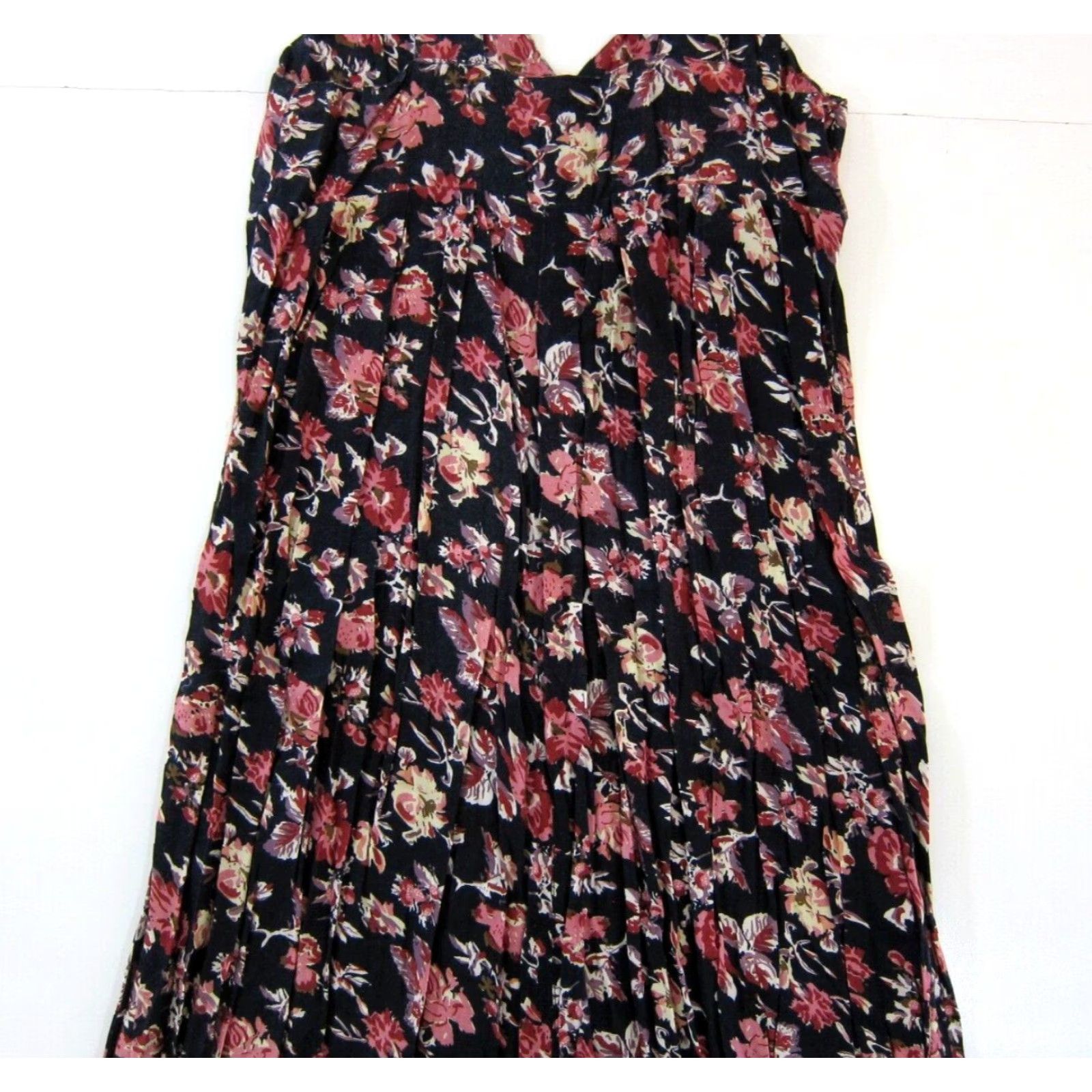 Vintage VINTAGE Helium Sun Dress Tank Dress M Black Floral Sleeveless Empire V-Neck Long Sun Dress M Size M / US 6-8 / IT 42-44 - 6 Thumbnail