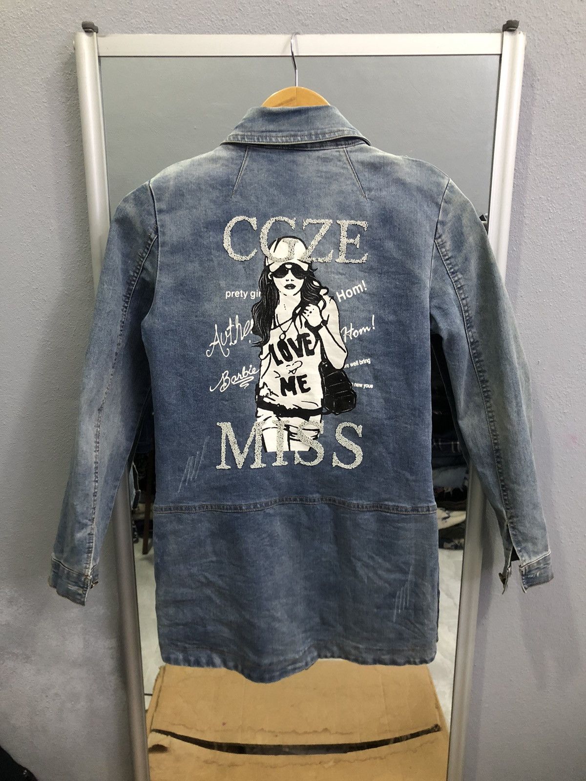 Japanese Brand Y2K Bobby Mall Rhinestone Denim Jacket Women Size XS / US 0-2 / IT 36-38 - 9 Thumbnail