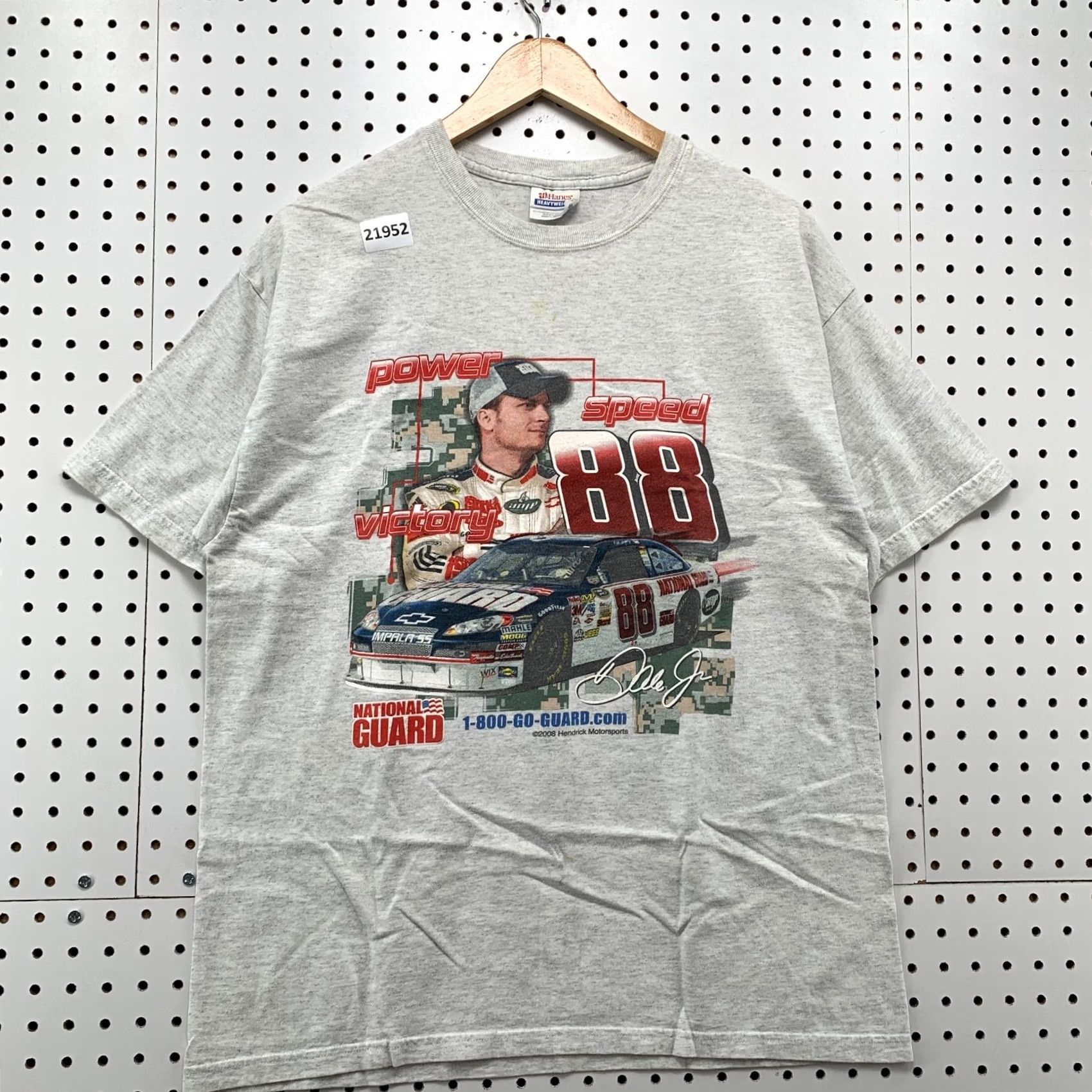 Hanes VINTAGE Nascar Dale Earnhardt Jr Shirt Gray National Guards Adult Large 21x28.5 Size US L / EU 52-54 / 3 - 2 Thumbnail