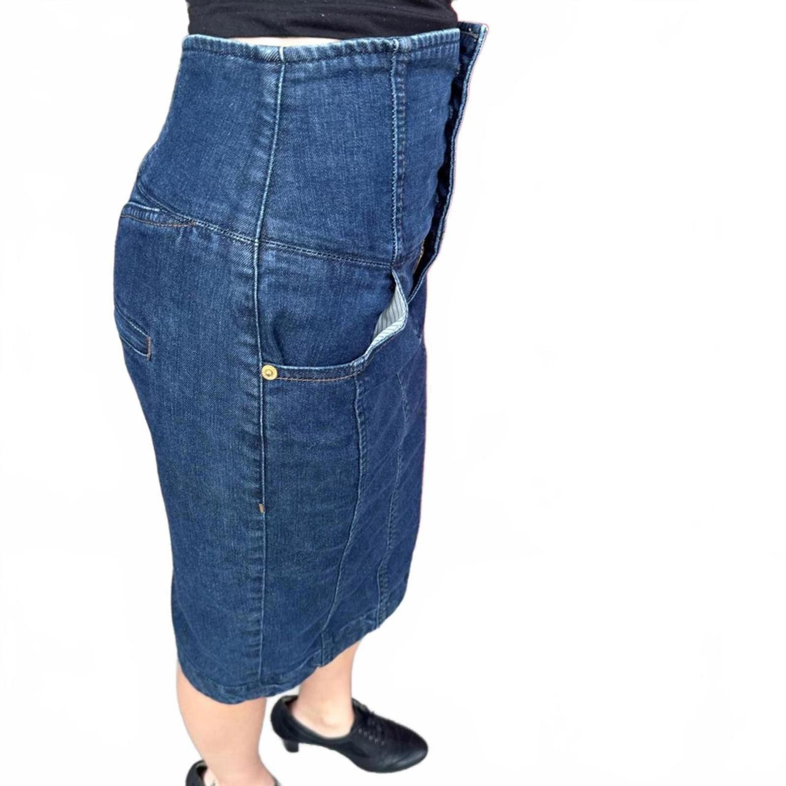 Other Y2K Armani Exchange High Waist Stretch Denim Bandage Skirt Size 25" / US 0 / IT 36 - 4 Thumbnail