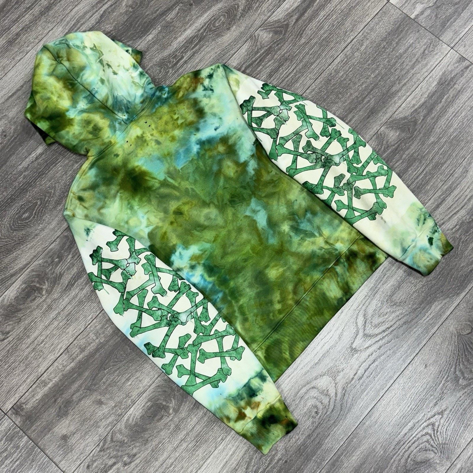 Amiri Amiri Tie Dye Bones Hoodie ' Green ' | GREAT CONDITION! Size US M / EU 48-50 / 2 - 9 Thumbnail
