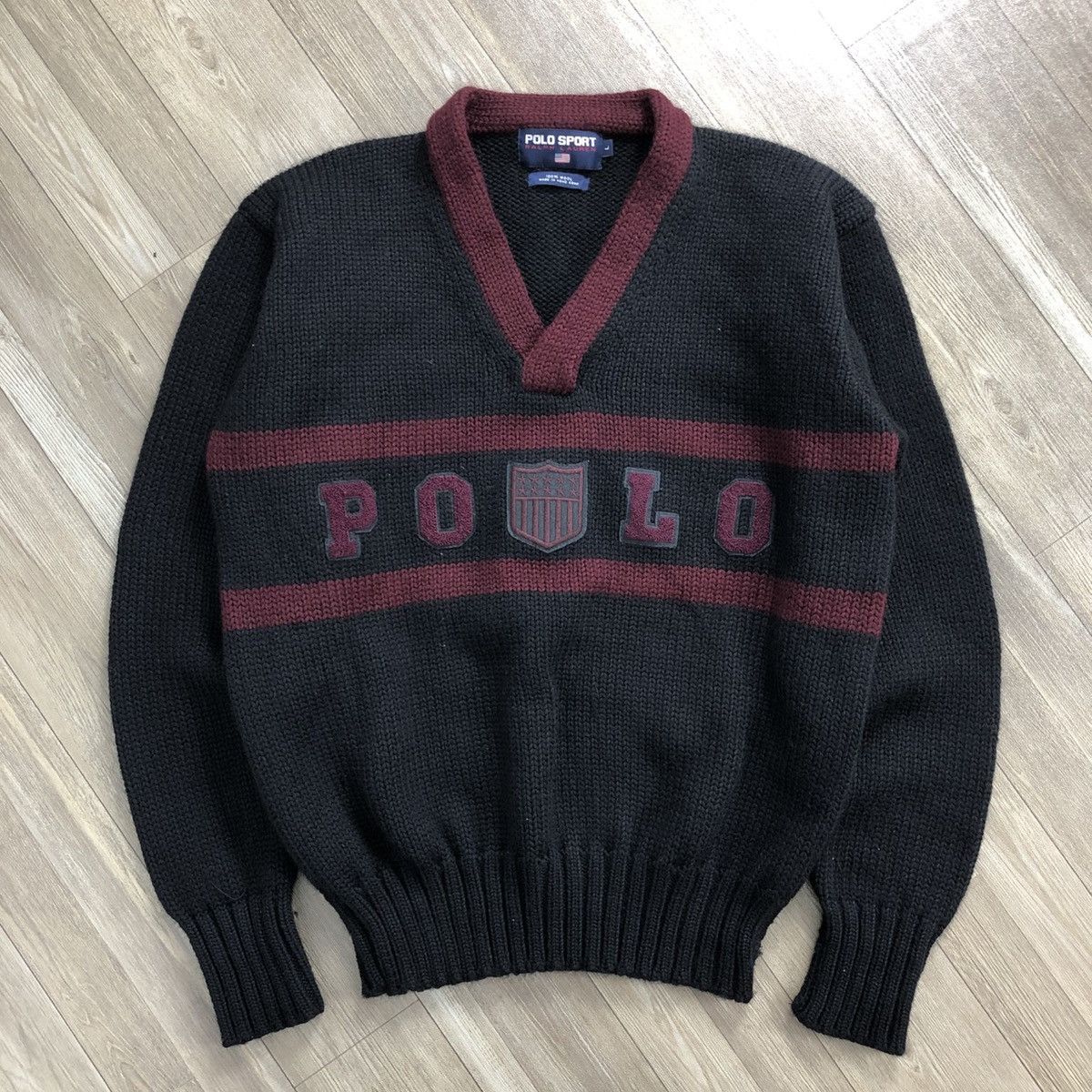 Polo Ralph Lauren Vintage Polo Sport Spell Out Knitwear Sweater Size US XL / EU 56 / 4 - 1 Thumbnail