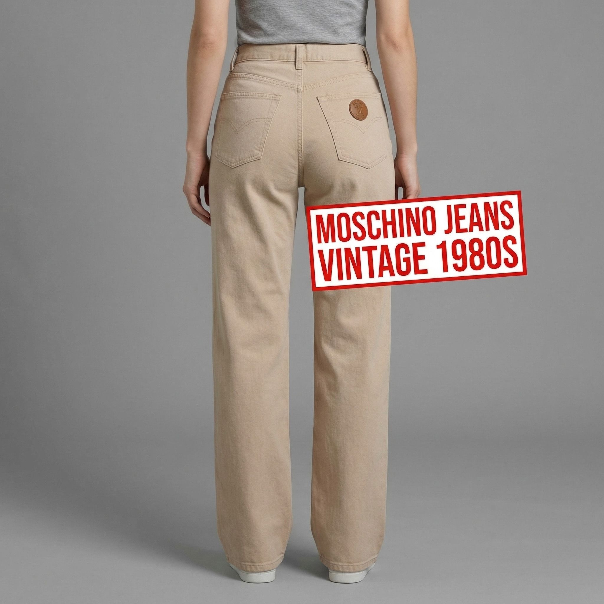 Moschino Vintage 1980s Moschino Beige Jeans - Size w30 / M Size 30" / US 8 / IT 44 - 1 Thumbnail