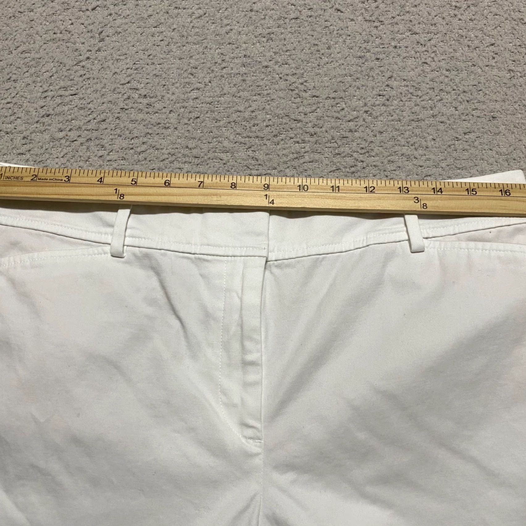 Talbots Talbots Womens 12P Shorts White Chino Bermuda Outdoor Walking Petite High Rise Flats Front Pockets Casual Travel Mens Womens Boys Girls Size 34" / US 12 / IT 48 - 7 Thumbnail