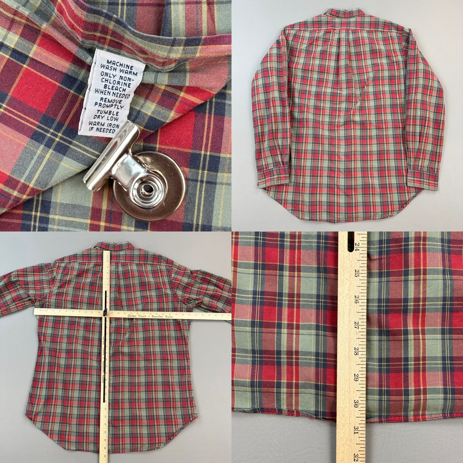 Ralph Lauren Vintage Ralph Lauren Shirt Mens Large Red Olive Plaid Classic Fit Button Down Size US L / EU 52-54 / 3 - 8 Thumbnail