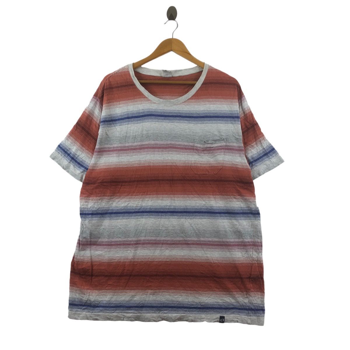 Vintage HANG TEN HAWAII Surf Designs Striped Pocket Tee