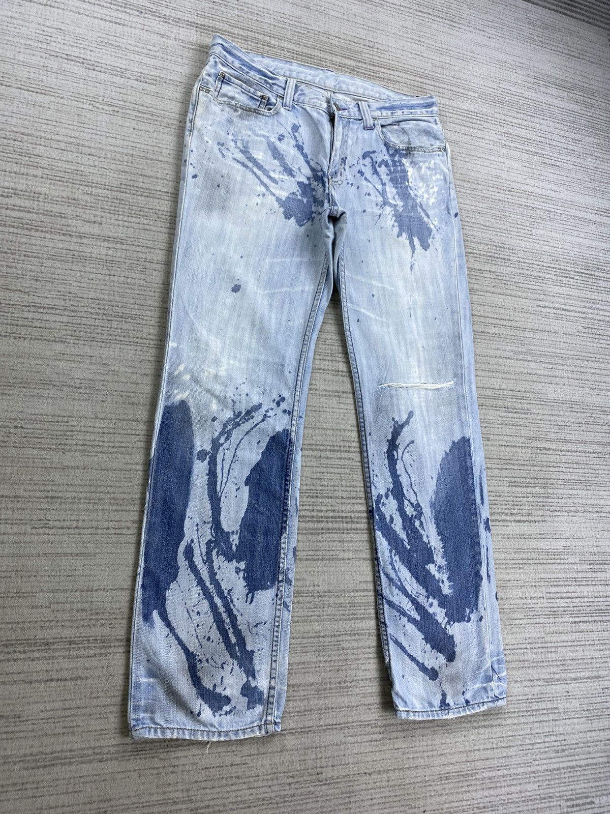 Takeo Kikuchi Vintage Takeo Kikuchi Bleach Splatter Paint Denim Pants Size US 32 / EU 48 - 3 Thumbnail