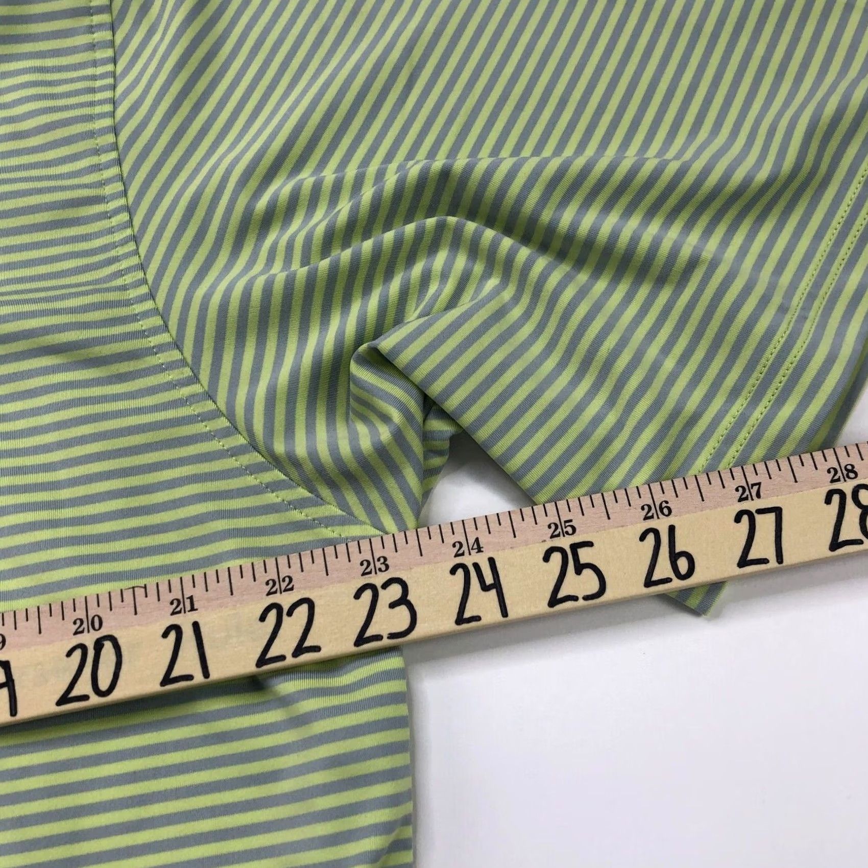 Footjoy FootJoy Polo Shirt Mens Golf SS Stretch Button Striped Large Lime Gray FJ Polo Shirt Comfort, Casual, Travel, Workwear Mens L Gray Button Polo Shirt Size US L / EU 52-54 / 3 - 5 Thumbnail