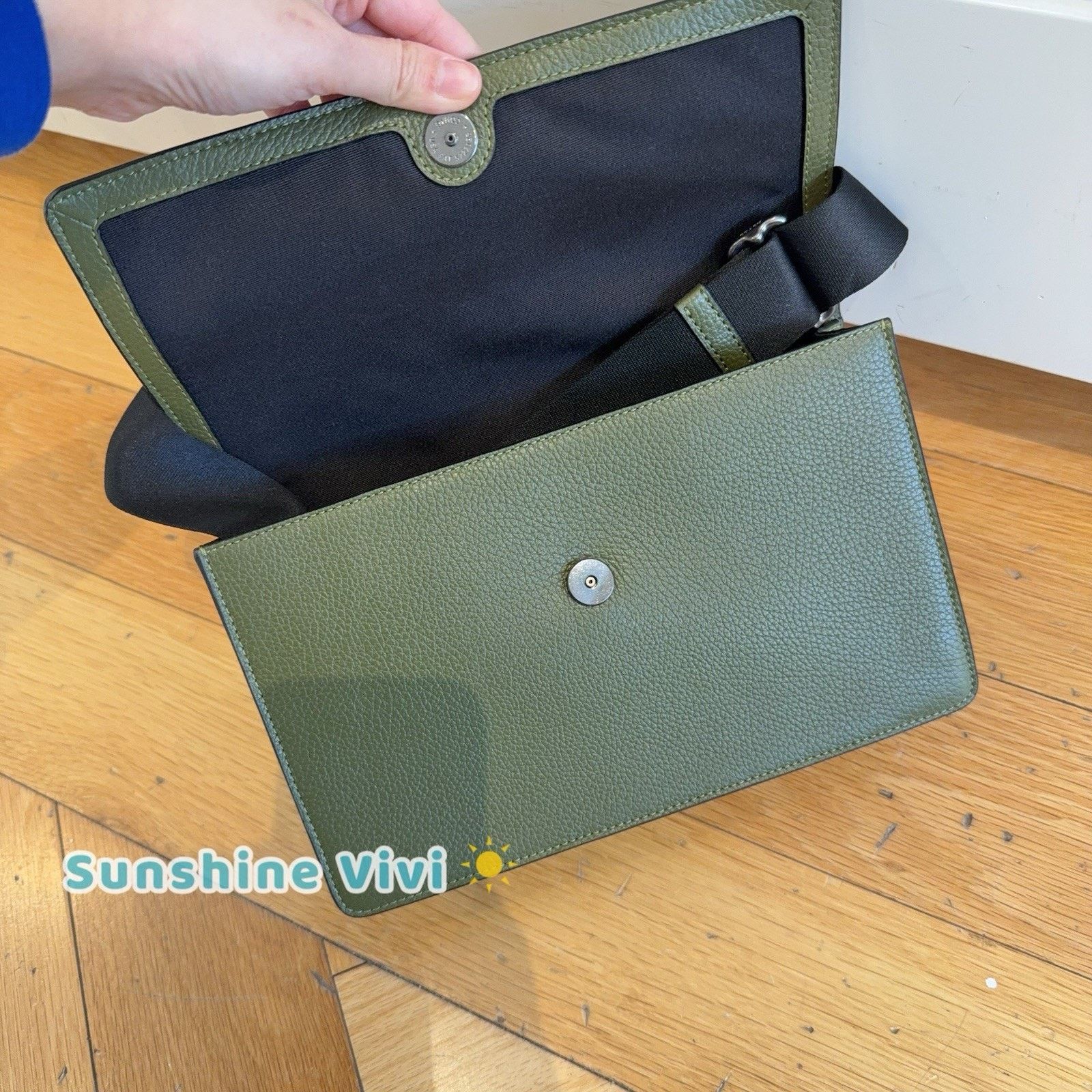 Coach NWT Coach Turner Flap Crossbody Bag Gunmetal/Olive CCQ52 Size ONE SIZE - 4 Thumbnail