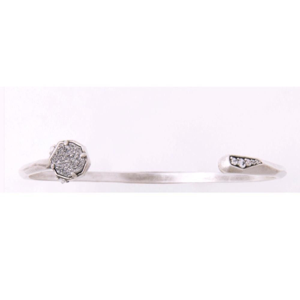 Kendra Scott Kendra Scott Blake Bracelet Iridescent Drusy Silver Cuff Size ONE SIZE - 1 Thumbnail