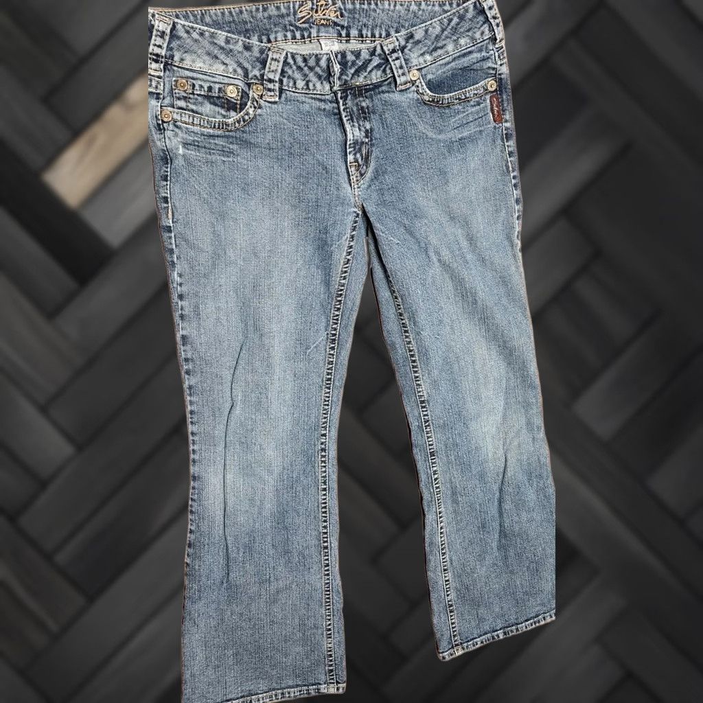 Silver Jeans Co. VINTAGE Silver Jeans Tuesday Bootcut Denim Blue 33x31 Med Wash Women’s Jeans Regular Stretch 5-Pocket Mid Rise(Bootcut) Womens Size 24" / US 00 / IT 34 - 1 Thumbnail
