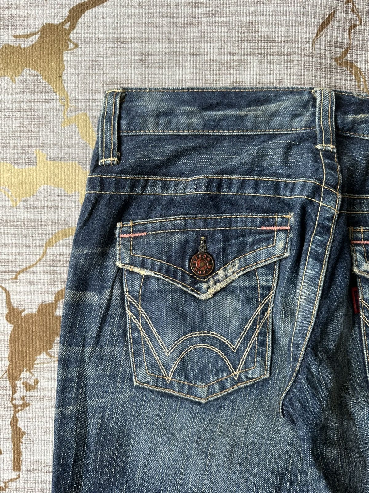 Tornado Mart FLARE Edwin 503 Claw Marks Design Denim Size US 30 / EU 46 - 13 Thumbnail