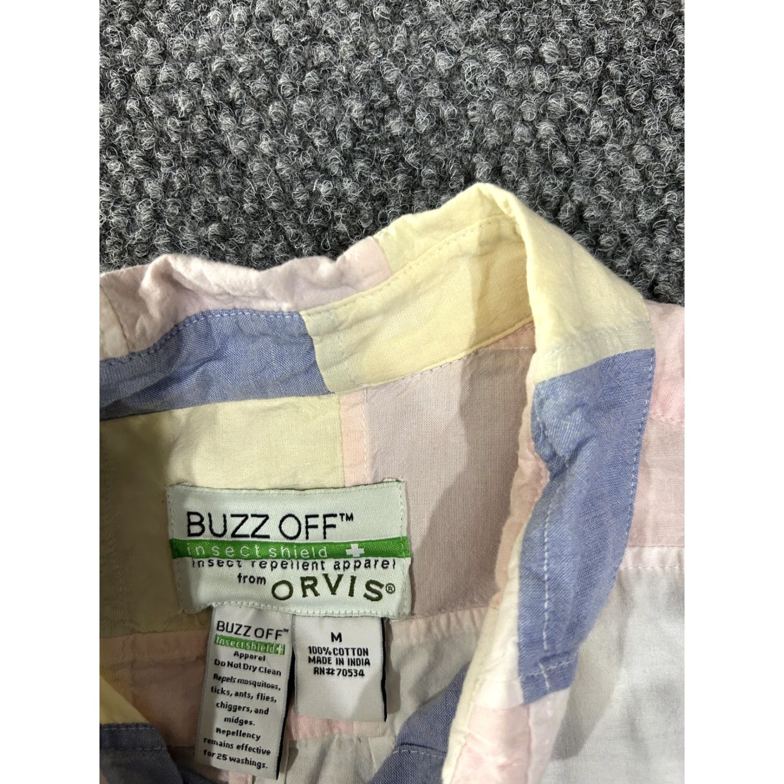 Orvis Orvis Buzz Off Shirt Mens Medium Multicolor Patchwork Long Sleeve Insect Shield Button-Up Outdoor Casual Camp Hiking Size US M / EU 48-50 / 2 - 4 Thumbnail