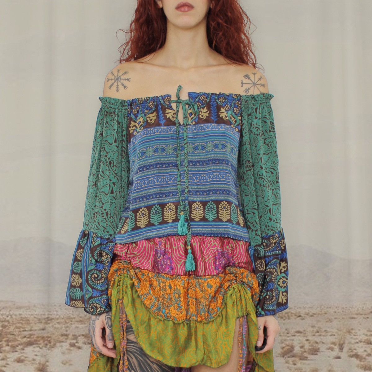 Vintage 🦋BELL SLEEVES TOP🦋 Size S / US 4 / IT 40 - 3 Thumbnail