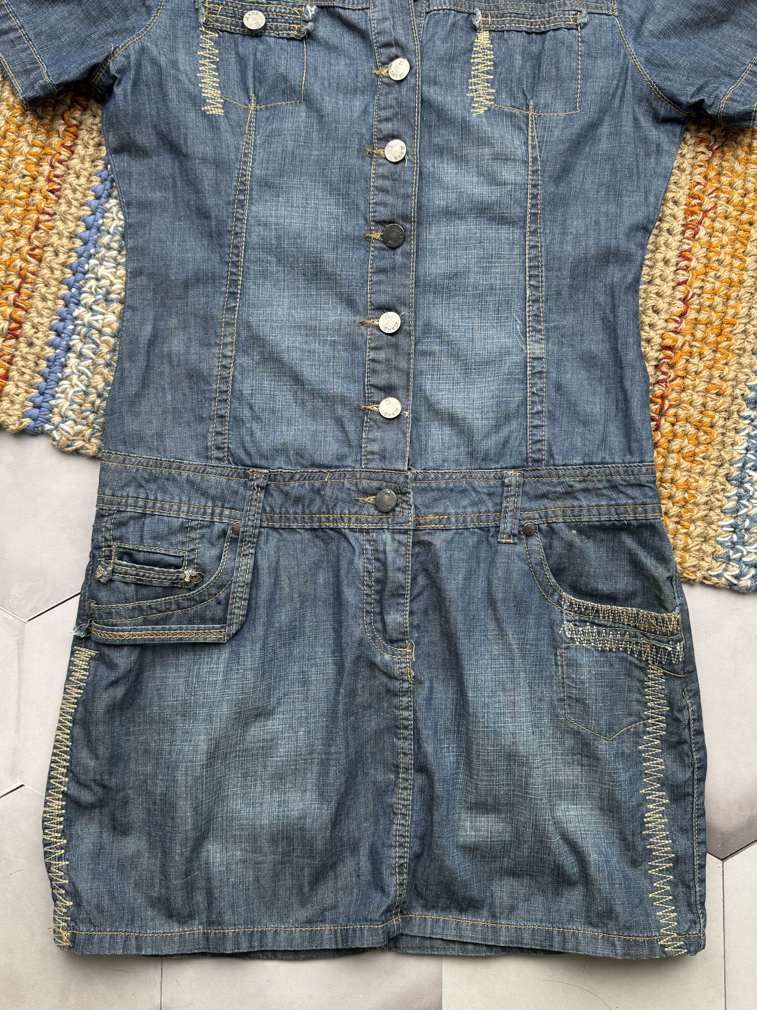 Vintage Vintage Midi Denim Dress (E4) Size M / US 6-8 / IT 42-44 - 3 Thumbnail