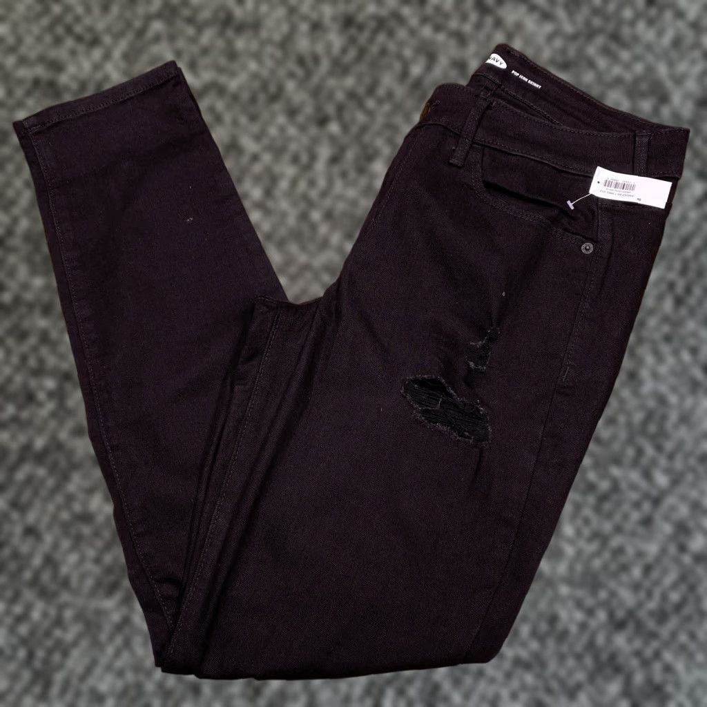 Old Navy **Pop Icon Skinny Jeans Black Women's 8 Mid Rise Distressed** User: **Vintage Pop Icon Skinny Jeans Black Women's 8 Mid Rise Distressed** Size 30" / US 8 / IT 44 - 1 Thumbnail